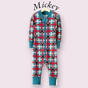 Hanna Andersson Cute Mickey Print Zip Sleeper In Organic Cotton 0-6M NWOT